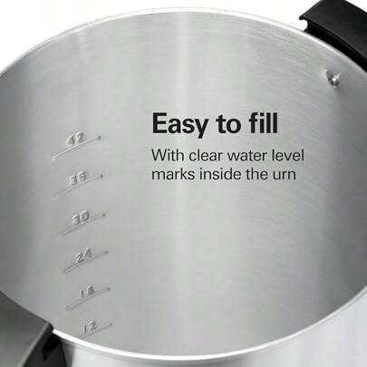 Beach 40518 Cafetera de Urna con 2 Dispensadores de 45 Tazas, Metálica