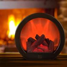Fireplace Lanterns Decorative Flameless Portable Led Lantern, Fireplace Light LED Simulation Log Flame Effect, Touch Switch Simulation Flame LED Fireplace Lantern For Home Festival Decor