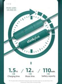 Lenovo Lenovo SH1 Neckband Bluetooth Earphones, Sports Running Sweat-Proof, Long Battery Life, HIFI Sound Quality, Low Latency, High-Definition Calls With Microphone, Passive Noise Cancellation, Wireless Earbuds