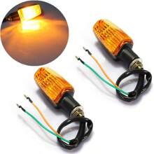 4 PCS Universal Motorcycle Motorbike Turn Signal Indicators Light Lamp Amber UK - Black - View 7