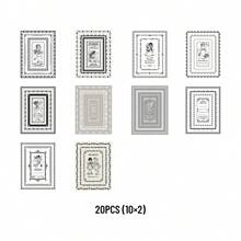 20 张 Lovely Jenny'S Notes 装饰贴纸，复古可拆卸边框贴纸。适用于相册、日记本、杯子、笔记本电脑、手机、剪贴簿、日记本 - 青檸色 - 查看 11