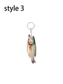 亚克力鱼主题钥匙链，抽象鱼吊坠，包包吊坠，耳机吊坠，钥匙吊坠，钓鱼爱好者的完美礼物。感恩节、圣诞节和万圣节的独特背包珠宝礼物，适合女性的万圣节钥匙链配件。 - 彩色 - 查看 13