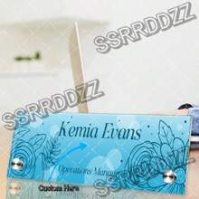 Customized Office Desk Name Plate | Clear Acrylic Desk Sign With Stand | Elegant Personalized Gift With Name And Title Gifts Birthday Graduation - Multicolor - View 22
