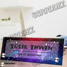 Customized Office Desk Name Plate | Clear Acrylic Desk Sign With Stand | Elegant Personalized Gift With Name And Title Gifts Birthday Graduation - Multicolor - View 20