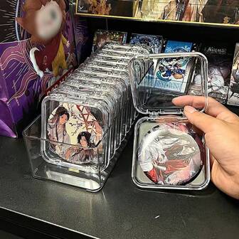 1pc Transparent Acrylic Badge Sealed Display Box, Grain Protection Box