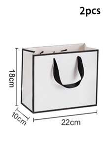 1pc/2pcs White Card Paper Bags, Gift Bags, White Paper Shopping Bags For Clothing Stores, Jewelry And Beauty Packaging, Large Size Gift Wrapping Paper Bags