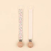 2 piezas Clip personalizado para chupete de bebé con estampado de lunares lindos, patrones personalizados para niños y niñas, clip universal para chupete de bebé, - Multicolor - Ver 18