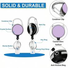 1 件、2/4 件紫色/粉色卡夹，带挂绳，伸缩夹，学生证夹，员工徽章夹，公交卡夹，适合送给朋友、同事、老师、长辈的有意义的新年礼物 - 彩色 - 查看 6