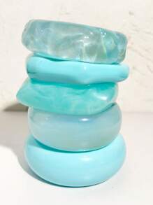 1pc Fashionable Light Blue Resin Bracelet, Elegant & Sexy, Suitable For Women In Daily Casual Wear, Outdoor Parties, Can Be Given As Gift To Friends, Family, Sisters
