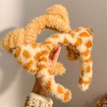 1/2pcs Plush Leopard Print Headband, Headwrap, Hair Hoop, Cat Ear Headband For Party Wear, Women Hair Accessories - Multicolor - View 11