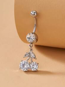 1 件可爱樱桃方晶锆石肚脐环，女士身体首饰 - 櫻桃 - 查看 11