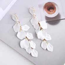 1 par de pendientes colgantes con borlas de hoja y flor multicolor de estilo vintage y elegante, best seller