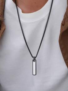 个性化文字定制吊坠项链，简约设计适合女性/男性日常佩戴，情人节礼物，送给她/他的个性化珠宝礼物 - 彩色 - 查看 6