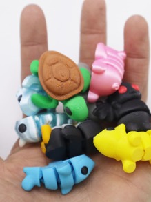 Juego de 10 piezas de juguetes en miniatura de animales impresos en 3D - Adecuado para el Nacimiento de Navidad, recuerdos de fiesta y relleno de calcetines [Color y estilo aleatorio]