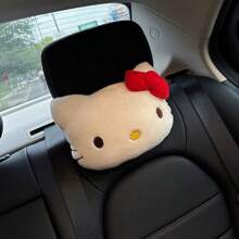 Sanrio قطعة واحدة/قطعتين من وسادة مسند رأس السيارة من كيتي الأبيضالناعمة كشخصية الرسوم المتحركة،مصنوع من قماش البوليستر، زينة جميلة للمنزل والغرفة وغرفة النوم والمكتب والأريكة، هدية مثالية لأعياد الميلاد وأعياد الحب