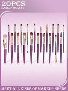 34pcs Makeup Brush Set, Including: 20pcs Makeup Brush, 3pcs Water Drop Makeup Sponge, 3pcs Triangle Powder Puff, 6pcs Mini Water Drop Makeup Sponge, 1pc Makeup Bag, 1pc Cleaning Tool, Makeup Brush Set, Mixed Makeup And Beauty Tools, Soft Bristles, Advanced Synthetic Red Powder Brush, Basic Makeup Brush