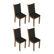 Kit De 4 Sillas 4291 Madesa Marrón/negro Estructura De La Silla Marrón Asiento Negro - Negro - Ver 2