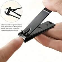 3pcs Set Matte Black Stainless Steel Nail Clippers - For Fingernails, Toenails And Ingrown Nails - Heavy Duty Nail Clippers, Manicure Tools, Pedicure Accessories, Suitable For Men And Women - Precision Design