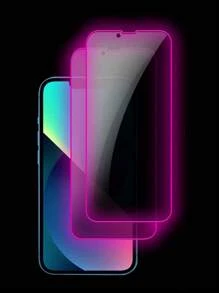 2pcs Purple Air Cushion Tempered Glass Screen Protector, Glow In The Dark, Anti-Peeping, Anti-Sweat, Shatterproof, Anti-Theft, Compatible With IPhone11/12/13/14/15/16/16Plus/16Pro/16Promax/16e/17/17 Air/17 Pro/17 Pro Max - Purple - View 35