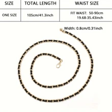 1pc Elegant Metal Waist Chain, Women's Versatile Dress Waist Body Accessory