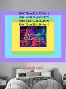 Blacklight Tapestry UV Reactive Mushroom Charming Woman Tapestry Vibe Tapestry Aesthetic Wall Tapestry Wall Hanging For Bedroom