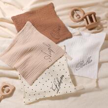 1件定制刺绣名字婴儿口水巾，男女宝宝装饰礼品，定制婴儿围兜，舒适透气，适合宝宝，派对氛围浓厚，柔软可调节，防污防漏，男女宝宝个性化礼物 - 彩色 - 查看 2