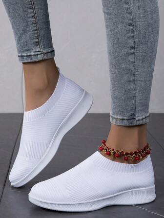 女士透气休闲步行鞋，时尚 Comfordata 弹性厚底运动鞋