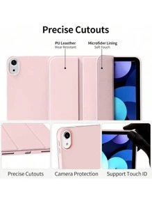 适用于 iPad 第 6/7/8/9/10 代、iPad Air 4/5、9.7 10.2 10.9 11 英寸 2018-2024、自动唤醒/睡眠、超薄轻便三折支架智能硅胶软 TPU 后壳保护套