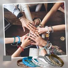 10pcs/20pcs/40pcs, Bible Verses Bracelets Bulk Scripture Silicone Bracelets Inspirational Motivational Quote Rubber Wristbands Christian Bracelets For Women Men Easter Carnival Party Favors Christmas Gifts