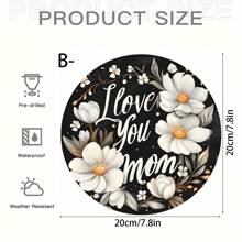 1 Señal de madera con diseño de corazón "Feliz Día de la Madre", patrón floral rojo, decoración rústica de pared para el hogar y el jardín, ideal para el Día de la Madre, cumpleaños y aniversarios, sin necesidad de electricidad