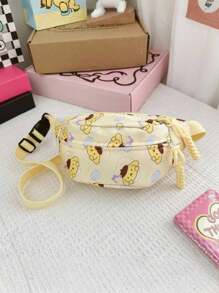Sanrio 1 pieza Bolso de hombro con diseño de dibujos animados de Sanrio, mochila linda, bolso cruzado/de cintura de moda, monedero para aperitivos