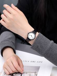 1 pieza Reloj de hombre con correa de silicona y esfera redonda, de cuarzo, adecuado para uso diario o fiestas, también se puede usar como regalo para parejas