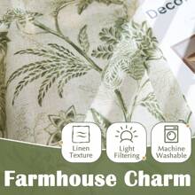Lot de 2 rideaux de cuisine en polyester et lin bleu imprimé, style rural, décontractés, pour la maison, multi-usages, pour armoires, pour voiture, pour lit