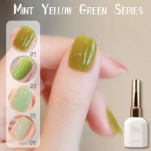 Miss Comoy Esmalte de Unha Verde 15ml, Popular, Verde Mostarda, Verde Abacate, Verde Menta, Verde Lima, Verde Leite, Durável, Fresco e Cola de Unha Branca, Precisa de Lâmpada de Terapia de Luz para Secar a Unha, Loja de Unhas DIY Comumente Usada