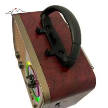 Radio retro vintage fm am usb sd bateria bluetooth Luminária Rgb ka-5583 - bordô - Visão 3