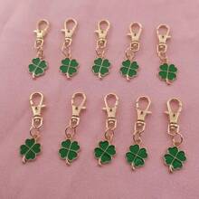 10 件幸运四叶草钥匙扣套装 - 合金植物设计，龙虾扣 - 非常适合圣帕特里克节、毕业典礼、婚礼、完美礼物、仪式 - 鑰匙扣 - 查看 4