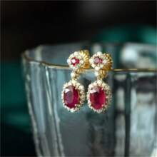 1 Pair S925 Sterling Silver Elegant Zirconia Inlaid Pigeon Egg Heart-Shaped Stud Earrings For Women