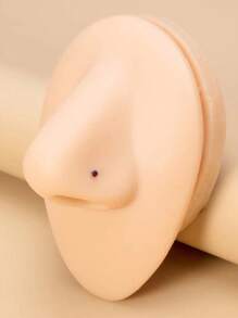 20 piezas de anillos para la nariz en forma de L, curvas, de acero inoxidable de 20 calibre, con cristales, para piercings de nariz de tipo tornillo