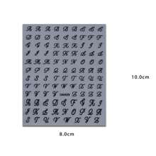 4 Pieces Of Black, White, Gold, Silver, Four-Color Retro Letters 3D Nail Stickers Disposable Self-Adhesive Back Adhesive Nail Stickers For Women And Girls DIY Art Decoration Stickers Accessories