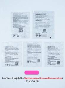 26片杏仁形3D凝胶美甲贴纸，亚克力材质，中等粘性，完美贴合。套装包含：1瓶果冻凝胶和1把指甲锉。红色美甲贴纸，适合女性和女孩日常及派对使用。