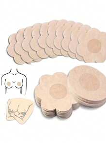 200/150/100 Pcs Disposable Flesh-Colored Round/Floral-Shaped Nipple Covers, Seamless Breathable Self-Adhesive Opaque Bra Liners, Bra Accessories For Women, Low-Cut Evening Gowns, Bras, Innerwear Accessories, Pasties To Prevent Exposure, Wedding Photography Supplies, Wedding Dress Accessories