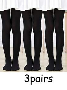 3pcs Kids Stirrup Tights, Dance Pantyhose, Stirrup Leggings