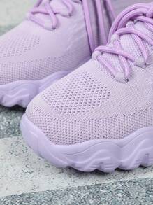 Casual Slip-On Shoes, Wide Fit Design, Anti-Slip Shock Absorbing Lightweight Breathable, Elegant Purple, Suitable For Travel, Festival, Party, Convenient , Easy To Wear, Wide Width Women Sports Shoes