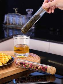 1pc/4pcs/6pcs/8pcs Transparent Glass Tea Infuser Creative Test Tube Tea Strainer