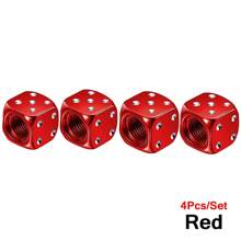 4pcs/Set Aluminum Dice Style Valve Stem Caps, Car Tire Air Valve Dust Covers, Wheel Valve Caps For Automobiles, Trucks, Motorcycles, Bicycles - Multicolor - View 9