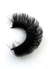 Long Lashes!7 Pairs Extension Thick Long Reusable Extended Makeup Lashes 9D Faux Mink False Eyelashes, Multi-Layered Curly & Fluffy, Soft & Voluminous Drama Messy Mink Lashes, Cat Eye Shape, 18-25mm Ultra Long & Dense, Handmade Suitable For Beginners, Comfortable & Versatile For Holidays & Parties - 黑色 - 查看 9