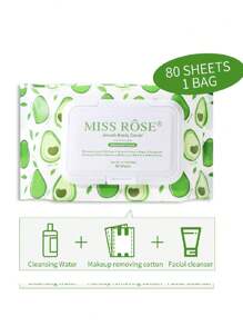 80片/包牛油果便携式卸妆湿巾用于深层清洁面部彩妆一次性旅行卸妆清洁 - 彩色 - 查看 6