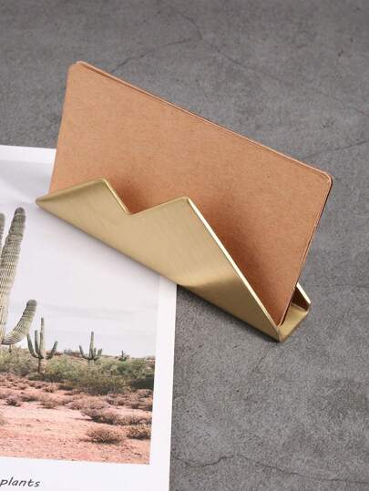 1pc Golden Hill Shaped Business Card Holder Back To School