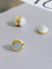 女士新款磁性珍珠耳环，无需穿孔，磁性个性化耳钉