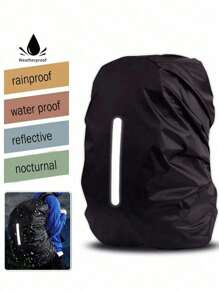 Travel Backpack Rain Cover Backpack With Reflective Stripes, 15-75l Waterproof Bag Camping Mountaineering Dustproof Rain Cover Backpack Protective Cover, Backpack Rain Cover Outdoor Mountaineering Waterproof Cover Schoolbag Rain Cover Dust Cover, Suitable For Mountaineering, Tourism, Beaches, Fishing, Cycling And So On.
